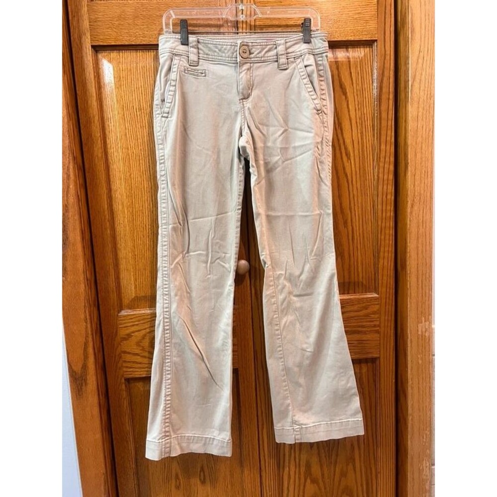 Aeropostale Hailey Women’s 5/6 Regular Skinny Flare Khaki Pants Stretch Y2K